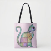 patchwork kat canvas tas (Voorkant)