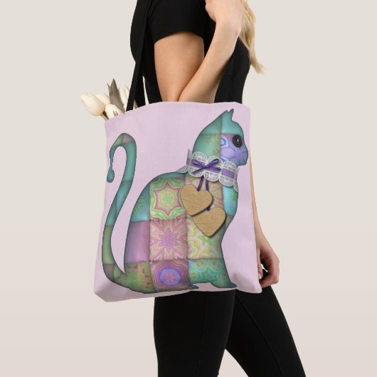 patchwork kat canvas tas (Dichtbij)