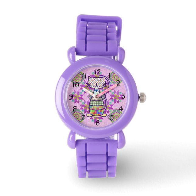 Patchwork-Kat Horloge (Voorkant)