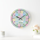 Patchwork Kat Nursery Wall Clock Grote Klok (Huis)