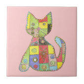 Patchwork kat tegel tegeltje (Voorkant)