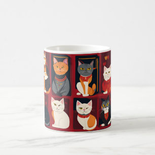patchwork katten AI kunst koffie mok
