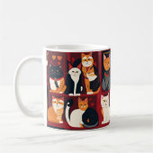 patchwork katten AI kunst koffie mok (Links)