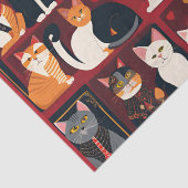 patchwork katten AI kunst tissue papier (Detail)