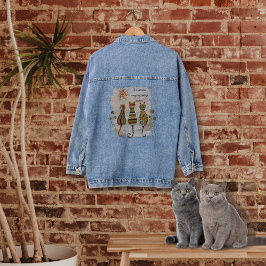 Patchwork Katten Denim Jas Jacket