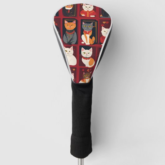 Patchwork Katten Golf Head Cover (Voorkant)