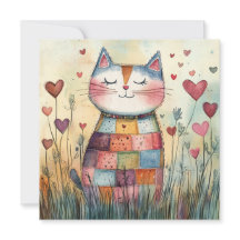 Patchwork Katten Valentijnskaart