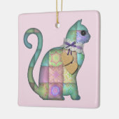 patchwork kattenversiering keramisch ornament (Links)