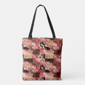 Patchwork Kersenbloesem en Stof-Geïnspireerd  Tote Bag (Achterkant)