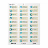 Patchwork Kerst Kleuren van Blauw Retouradres Etiket (Full Sheet)
