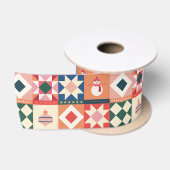 Patchwork Kerst Multi Kleur Satijnen Lint (Spoel)