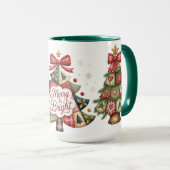 Patchwork Kerstbomen  Mok (Voorkant rechts)