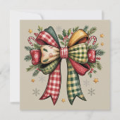Patchwork Kerstboog Cozy Rustieke Feestdagen Feestdagenkaart (Voorkant)