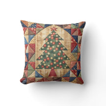 Patchwork Kerstboom 1 Kussen