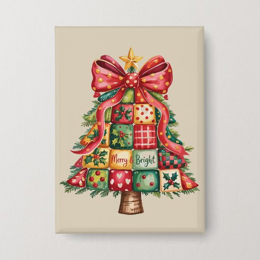 Patchwork kerstboom Coquette kerstboom Button (Voorkant)