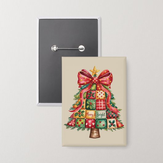 Patchwork kerstboom Coquette kerstboom Button (Voorkant / Achterkant)