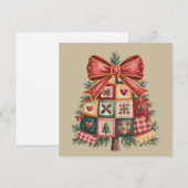 Patchwork Kerstboom Coquette Kerstmis Vakantie Feestdagenkaart (Voorkant / Achterkant)