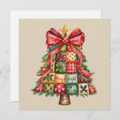Patchwork Kerstboom Coquette Xmas Boom Feestdagenkaart (Voorkant / Achterkant)