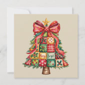Patchwork Kerstboom Coquette Xmas Boom Feestdagenkaart (Voorkant)