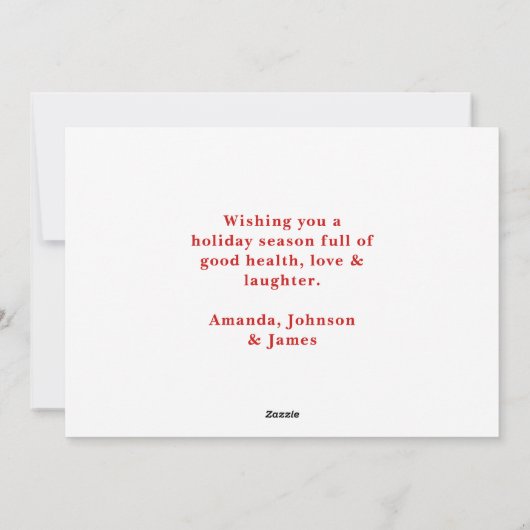 Patchwork kerstboom foto feestdagenkaart (Achterkant)