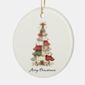 Patchwork kerstboom kerstversiering keramisch ornament (Links)