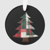 Patchwork Kerstboom Vakantie Winter Kerstmis Ornament (voorkant)