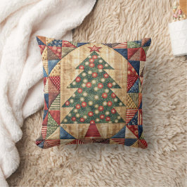 Patchwork kerstboomkussen kussen