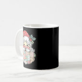 Patchwork Kerstman Gezicht Vintage Prettig Kerstfe Koffiemok (Voorkant links)