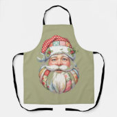 Patchwork Kerstman Kerst Retro  Schort (Voorkant)