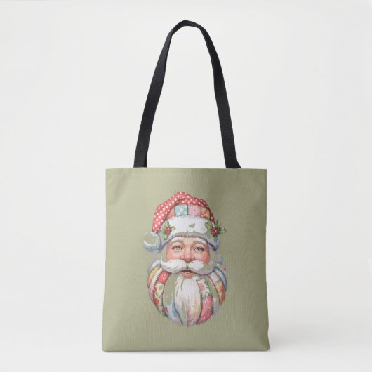 Patchwork Kerstman Kerstmis Retro  Tote Bag (Voorkant)