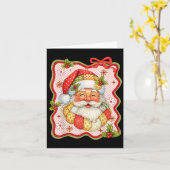 Patchwork Kerstman Retro Kerst Misdaad Grappige He Kaart (Gele Bloem)