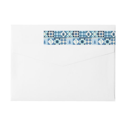Patchwork Kerstmis Blauw (Achterkant)