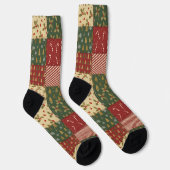 Patchwork Kerstmis Sokken (Rechts)