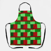 Patchwork-kerstrode groten schort (Voorkant)