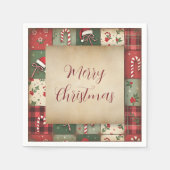  Patchwork Kerstvakantie servetten (Voorkant)