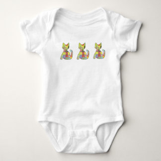 Patchwork Kitten Infant Creeper Romper