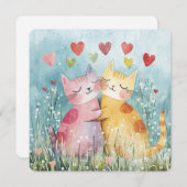 Patchwork Kittens Valentijn Feestdagenkaart (Voorkant / Achterkant)