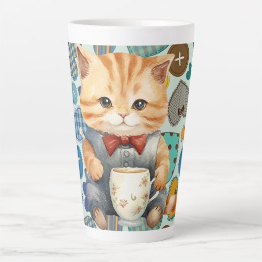 Patchwork Kitty  Latte Mok (Voorkant)