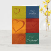 Patchwork kleuren en harten Verjaardag Kaart van d (Gele Bloem)