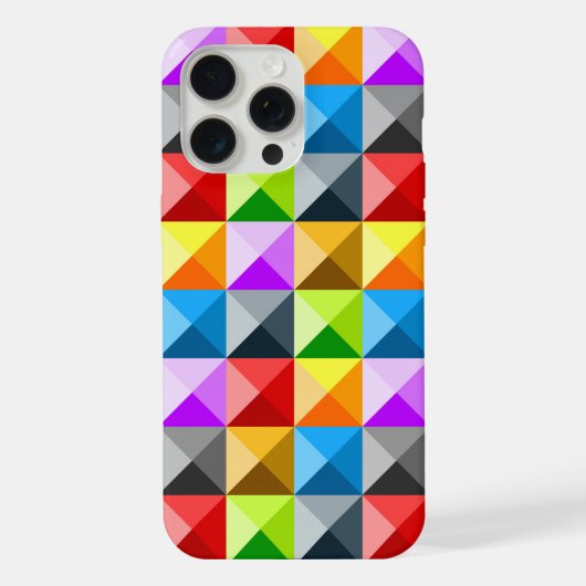 Patchwork Kleurrijke geometrische retro patroon iPhone Hoesje (Achterkant)