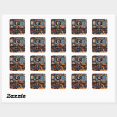 Patchwork Kleurrijke Schattigee Creature Funny Sti Vierkante Sticker (Vel)