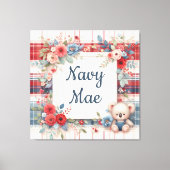 Patchwork Koala Coördinerende Canas Print (Voorkant)