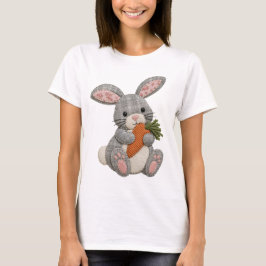Patchwork Konijn Quilted Cottagecore Konijn Ontwer T-shirt