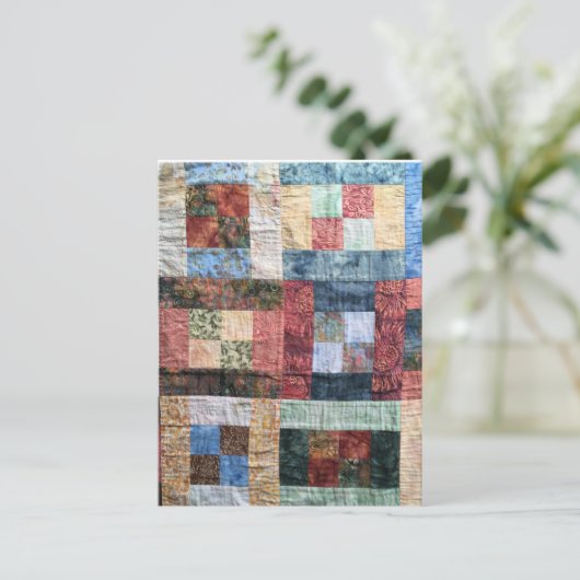 patchwork-kwilt briefkaart (Staand voorkant)