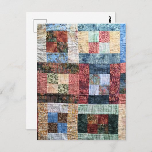 patchwork-kwilt briefkaart (Voorkant / Achterkant)