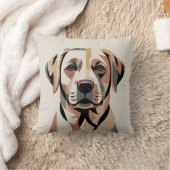 Patchwork Labrador gezellig warm neutraal Kussen (Deken)