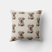 Patchwork Labrador gezellig warm neutraal Kussen (Achterkant)
