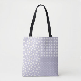 Patchwork Lavendel Spring Pastel Pattern Canvas ta Tote Bag