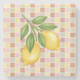 Patchwork Lemon Stenen Onderzetter