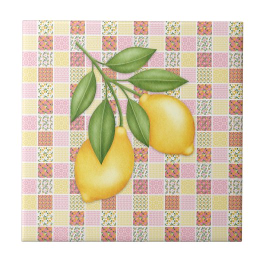 Patchwork Lemon Tegeltje (Voorkant)